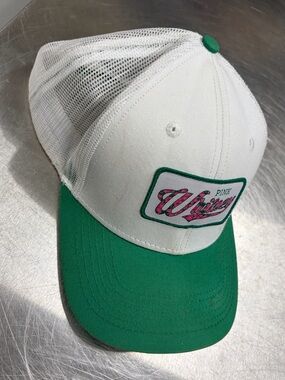 White & Green Trucker Hat Barstool Pink Whitney